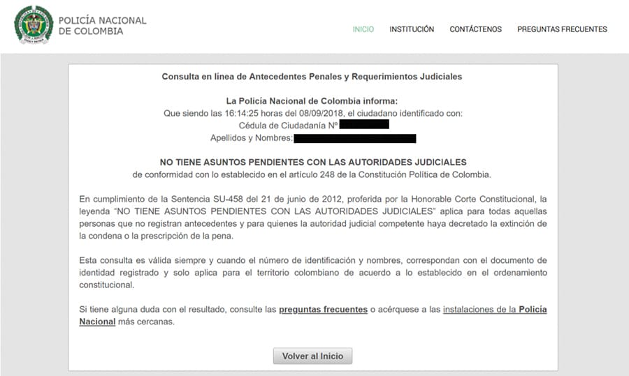 certificado de antecedentes judiciales policia colombia 2021